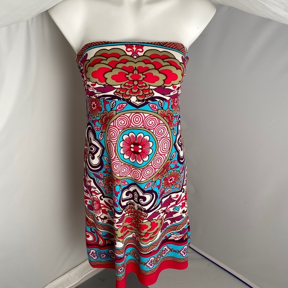 NICOLE Nicole Miller multicolor strapless dress